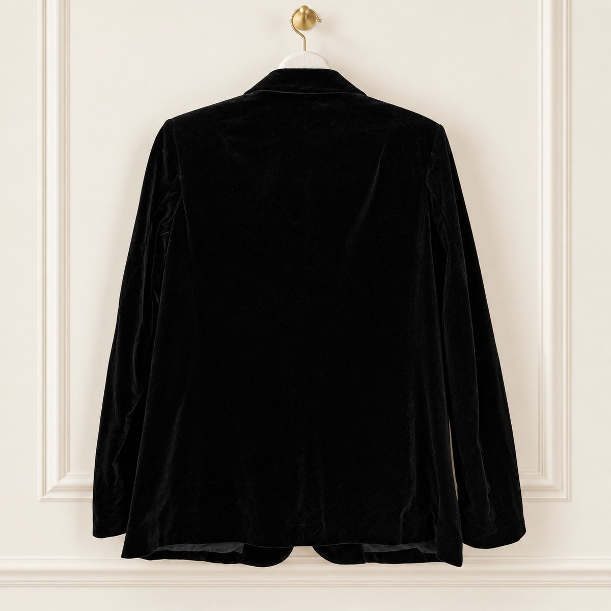 Vintage Sears The Fashion Place Black Cotton Velvet Blazer | Size 12