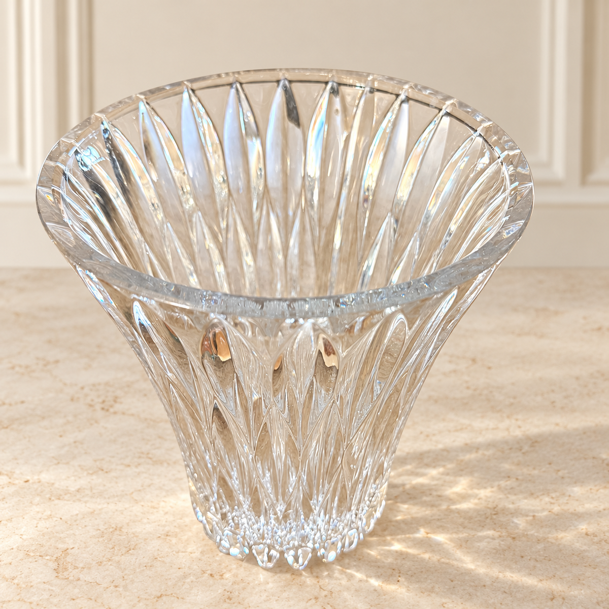 Fluted Glass Hurricane Candle Holders – Set of 2