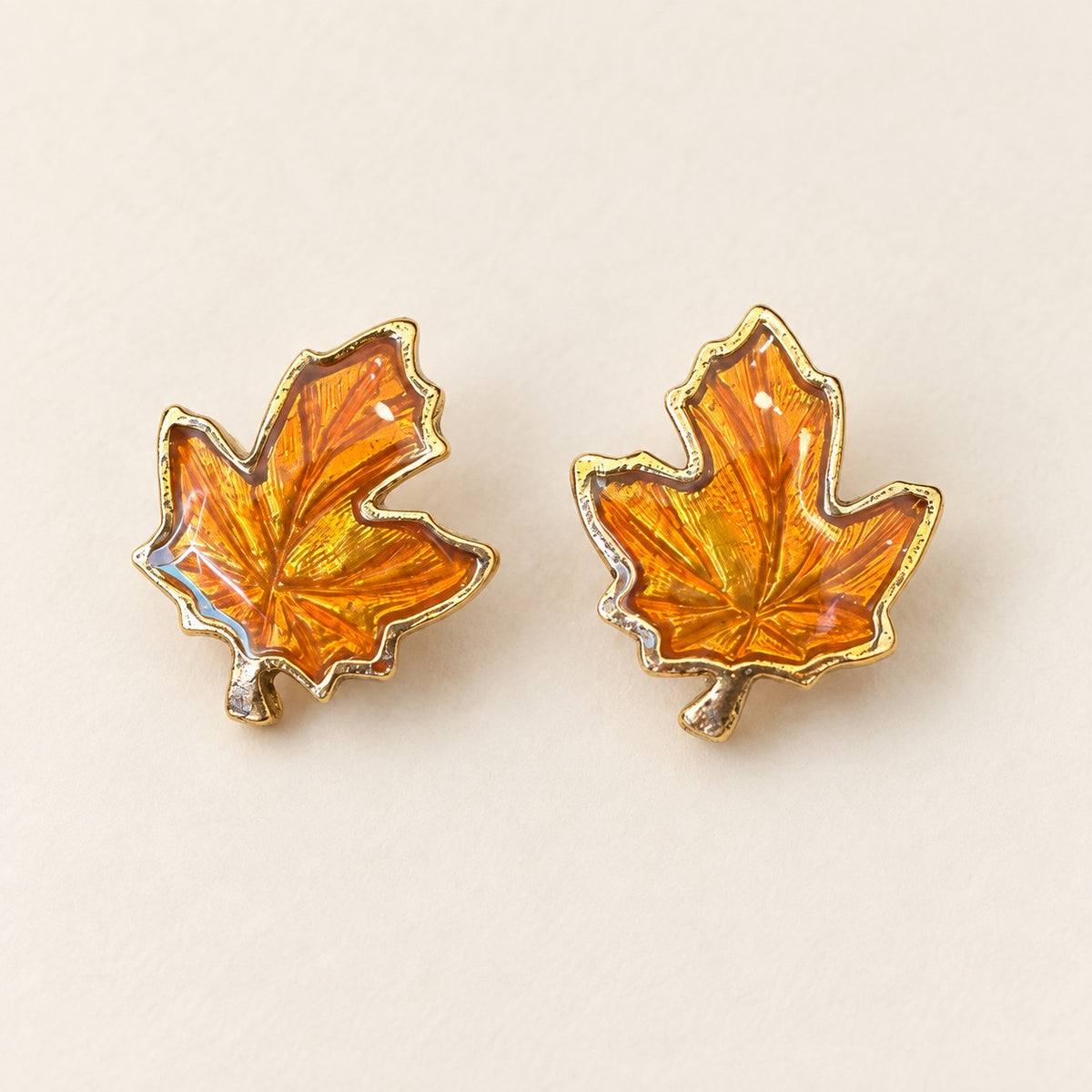 Amber Maple Leaf Earrings
