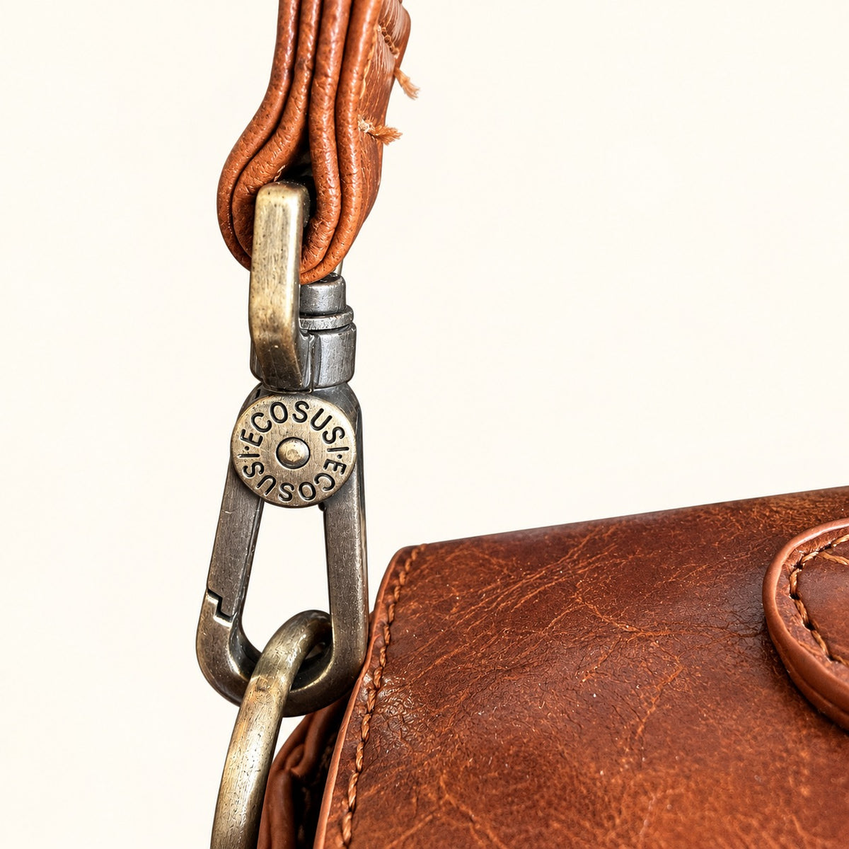 ECOSUSI Brandy Brown Floral Cutout Messenger Bag