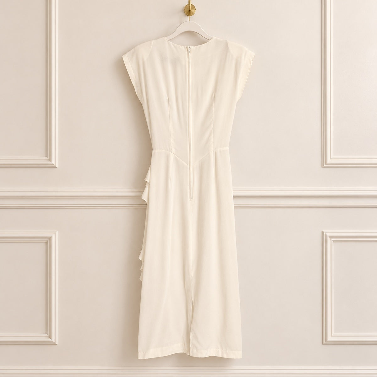 All That Jazz Vintage White Dress with Pink Flower