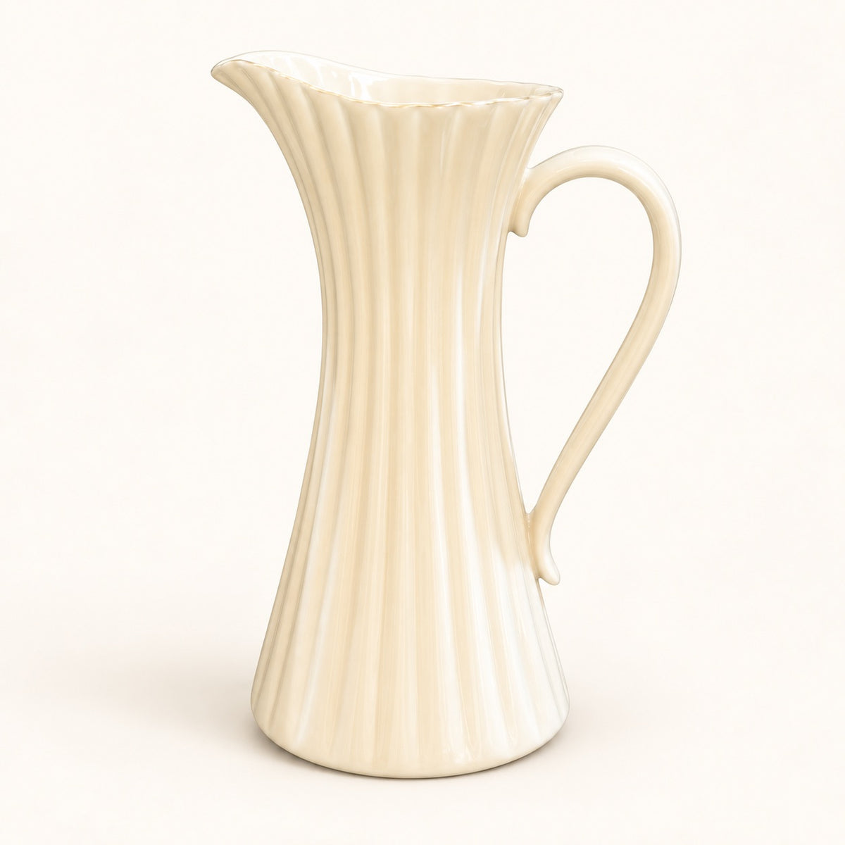 Lenox Ivory Fluted Pitcher with Gold Trim