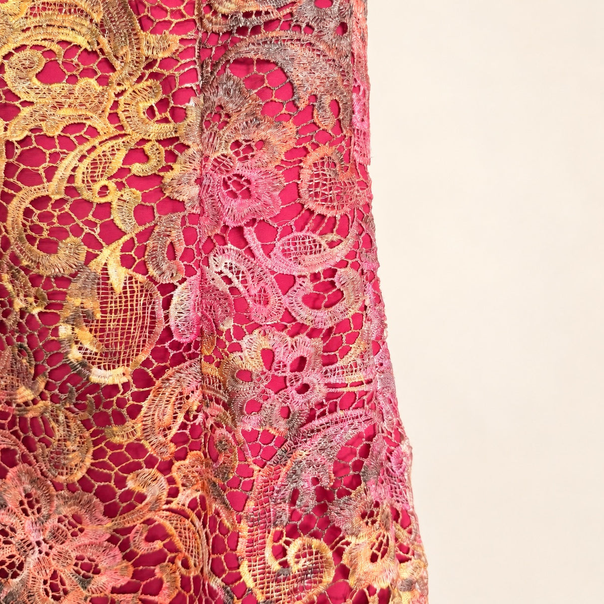 Belle Badgley Mischka Pink Ombre Lace Eyelet Dress