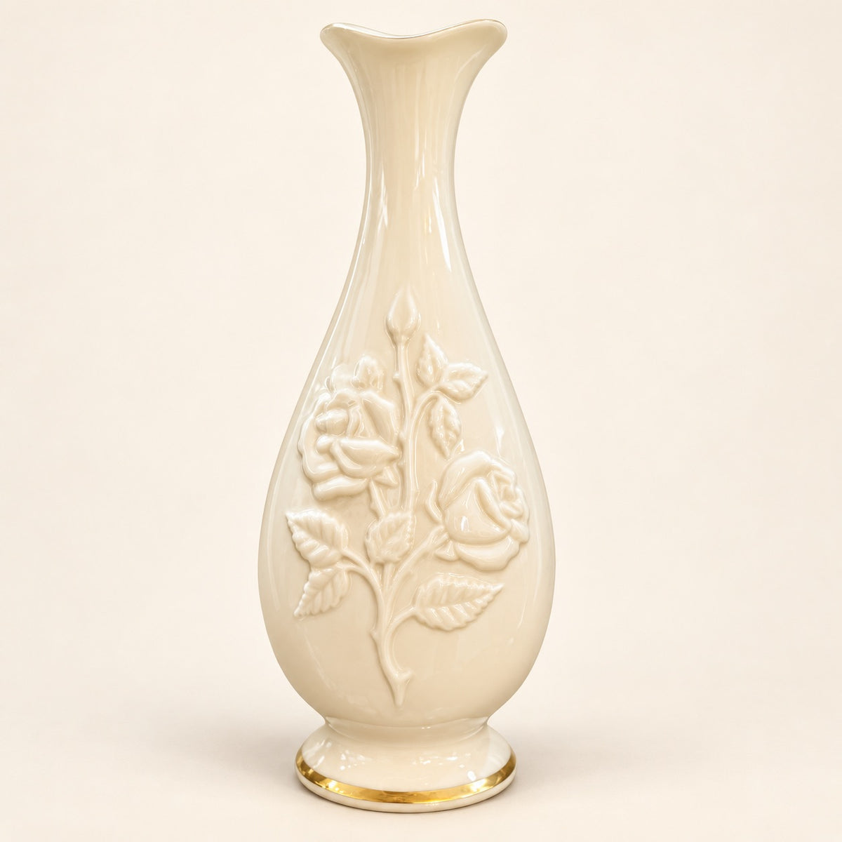Lenox Sharon Rose Embossed Ivory Bud Vase | 7.5 Inch