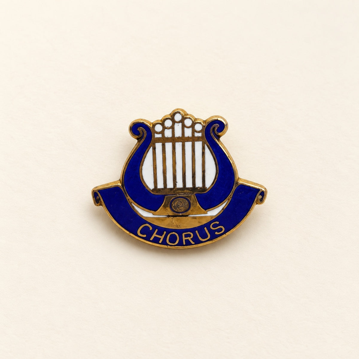 Blue & White Chorus Lyre Lapel Pin