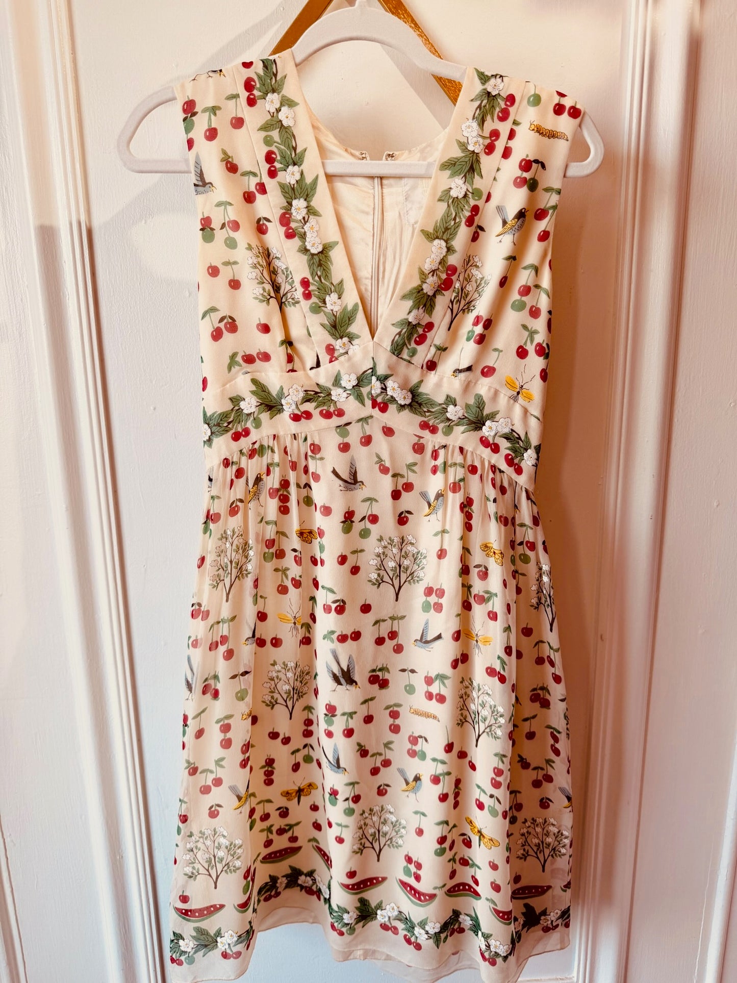 Anthropologie Anna Sui for Birds Eye View Dress 100% Silk