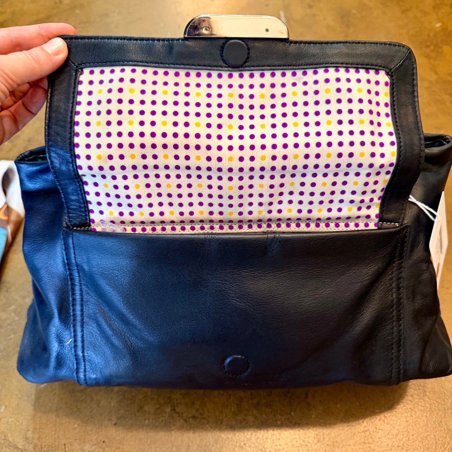 Kate Spade Tompkins Square “Billie” Black Leather Satchel