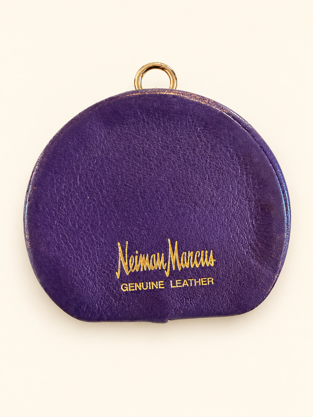 Neiman Marcus Purple Leather Expandable Coin Purse