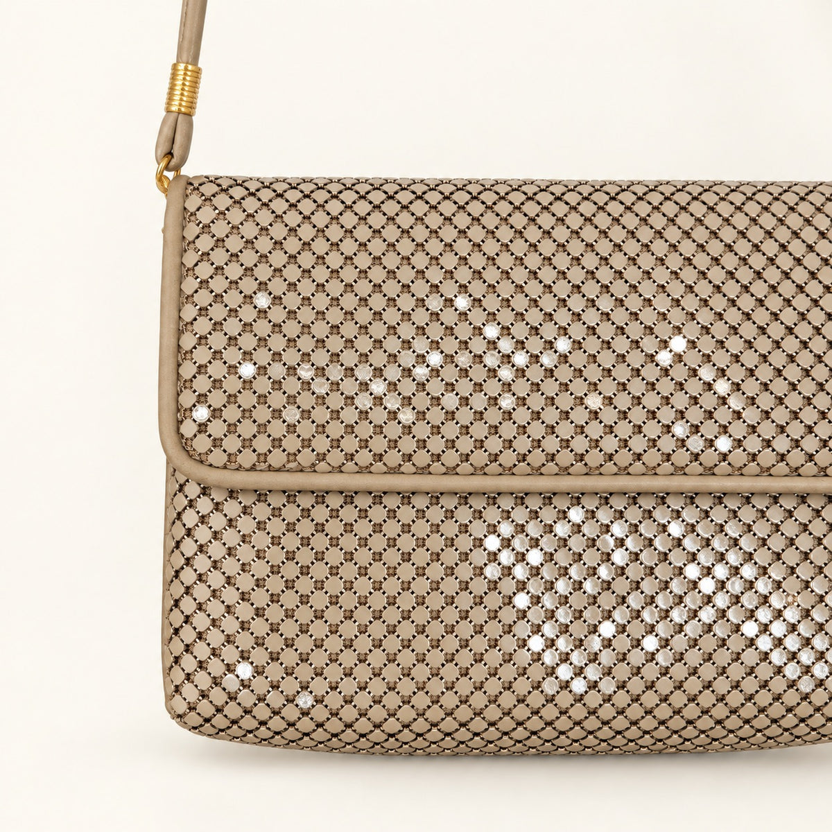 Whiting & Davis Metallic Mesh Envelope Shoulder Bag