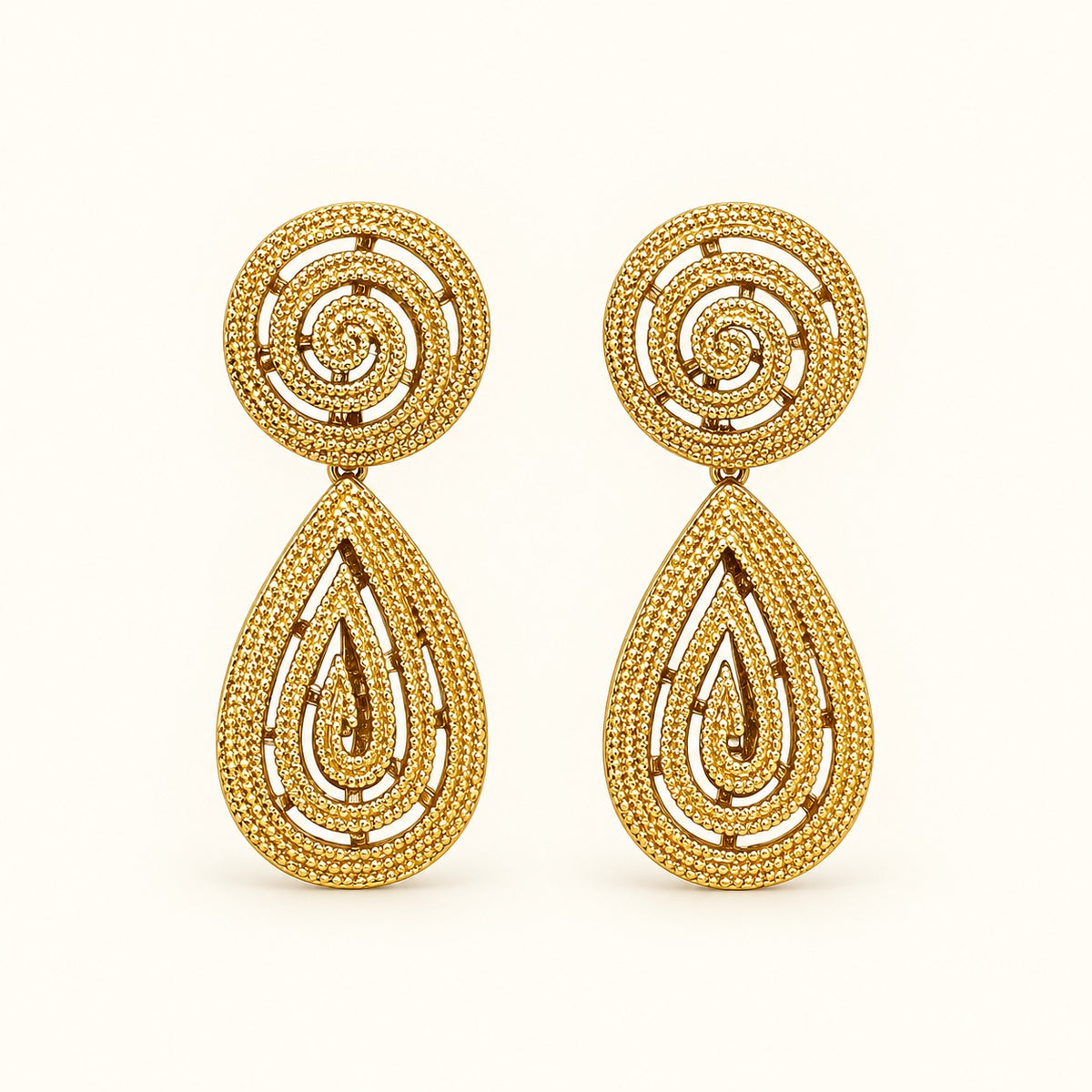 Vintage Gold Teardrop Earrings