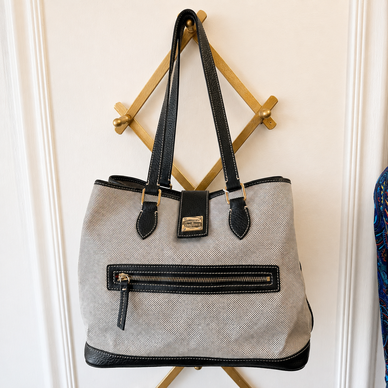 Dooney & Bourke Cabriolet Black & Cream Tote Bag