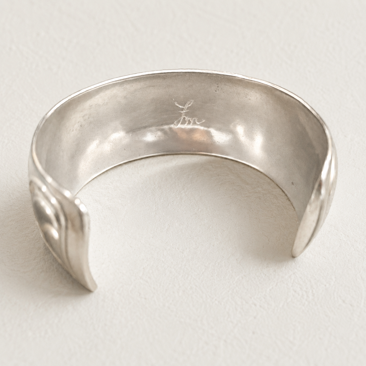 Vintage, Sterling Silver Hand Engraved Cuff