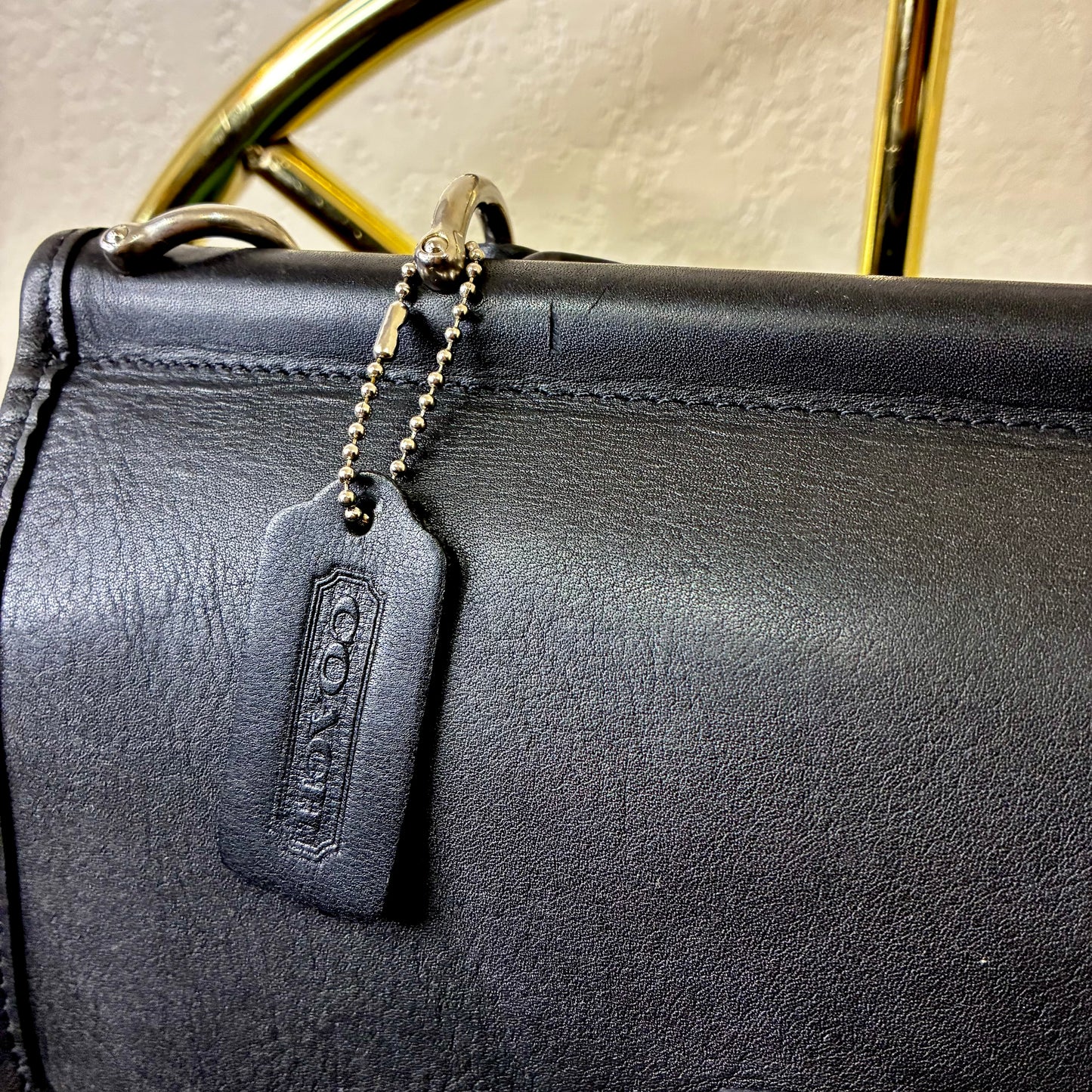 Vintage Coach Willis 1998 Style 9927 Black Leather Crossbody Satchel | USA Made Nickel Hardware