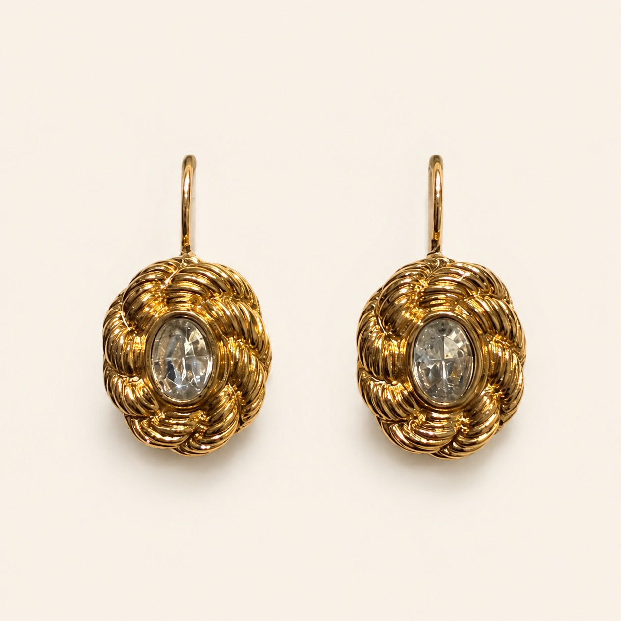 Vintage Avon Gold and Crystal Dangle Earrings