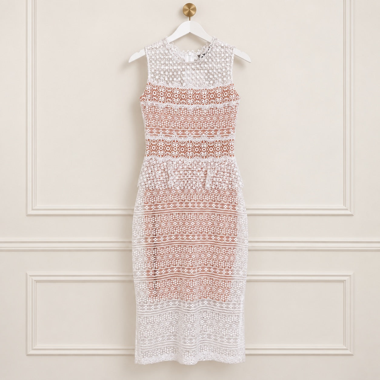 French Connection Ramona White Lace Bodycon Dress NWT | US Size 2