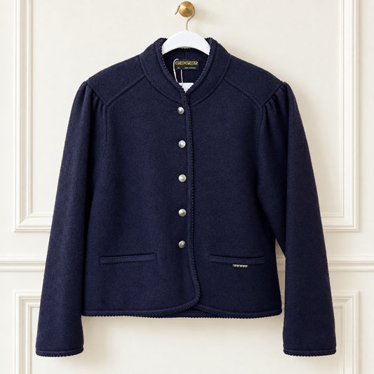 Vintage Geiger Navy Wool Jacket | Size 38