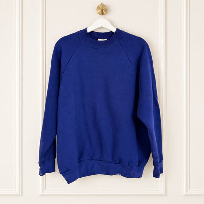 Vintage Fruit of the Loom Royal Blue Sweatshirt & Sweatpants Set | Size XL