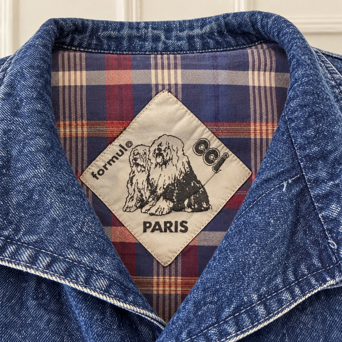 Vintage Formule CCL Paris Flannel-Lined Denim Trench Coat | XL