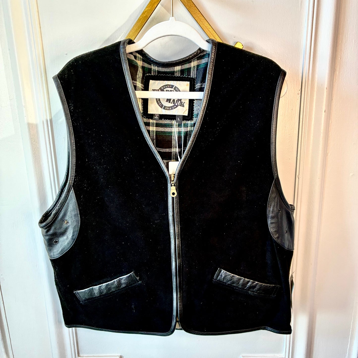 Trade Mark NWT VTG Leather & Suede Fleece Lined Vest Jacket