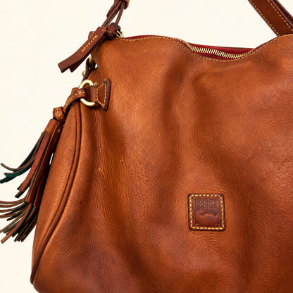 Dooney & Bourke Brown Leather Hobo Shoulder Bag