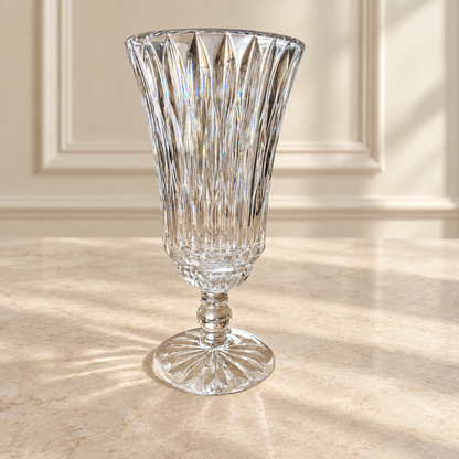 Fluted Glass Hurricane Candle Holders – Set of 2