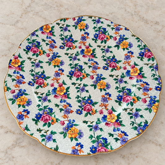 Vintage Erphila Warwick Cheery Chintz Floral Plates – Set of 2