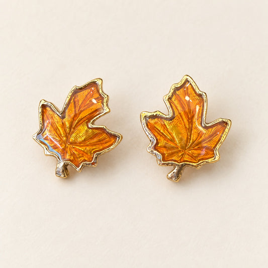 Amber Maple Leaf Earrings