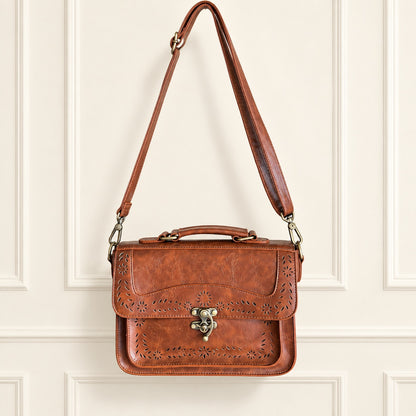 ECOSUSI Brandy Brown Floral Cutout Messenger Bag