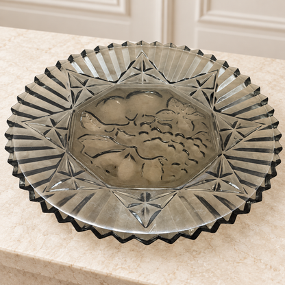Federal Glass Pioneer Smoke Fruit Sandwich Plate - 11 Inch