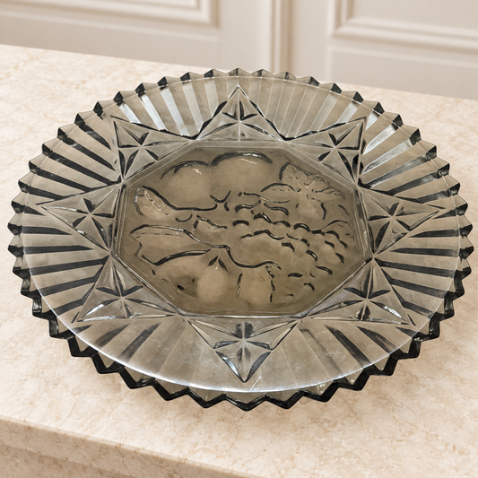 Federal Glass Pioneer Smoke Fruit Sandwich Plate - 11 Inch