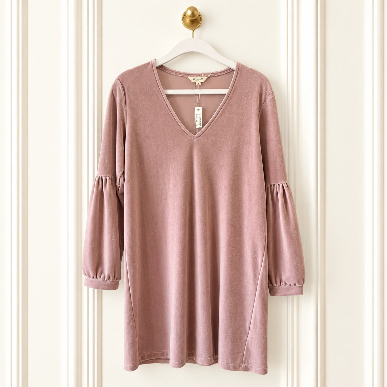 Madewell NWT Dusty Rose Velvet Dress