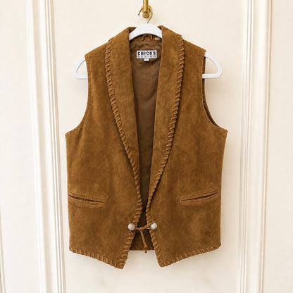 Chico's Vintage Suede Western Vest