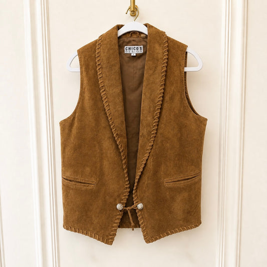Chico's Vintage Suede Western Vest
