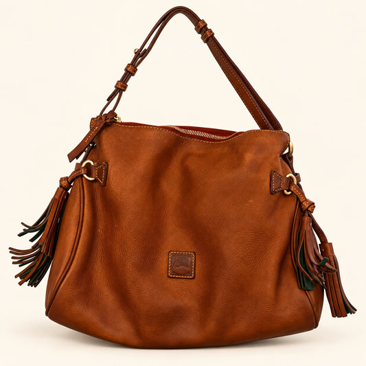 Dooney & Bourke Brown Leather Hobo Shoulder Bag