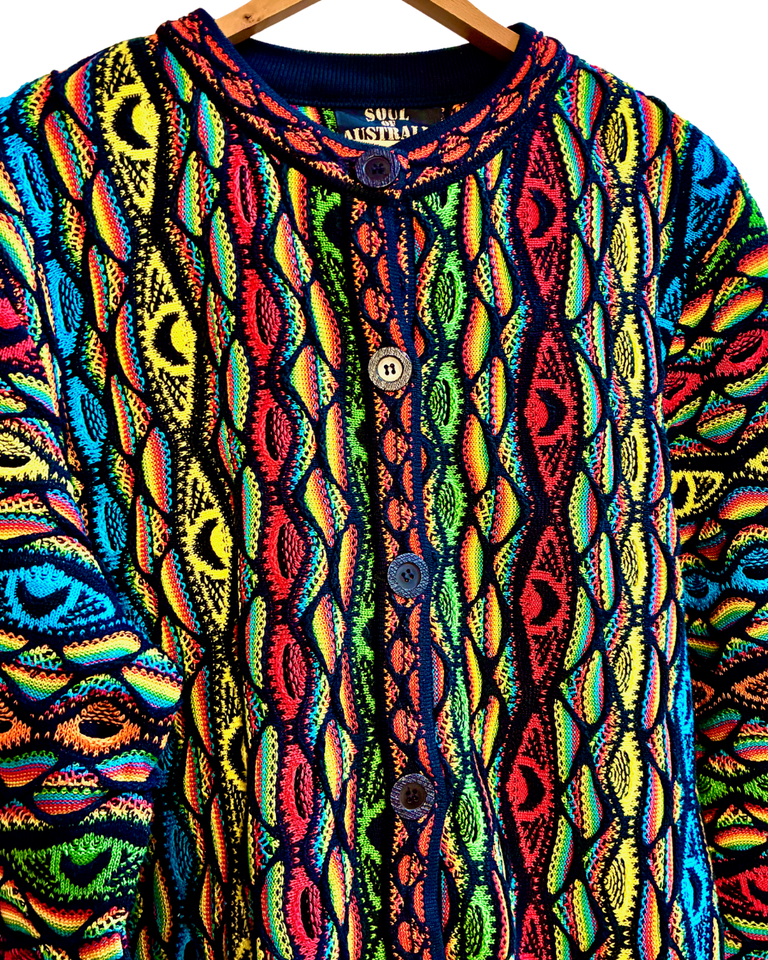 “Soul of Australia” / Coogi Vintage Made in Australia 3D Knit Cardigan