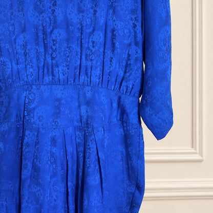 SK & Company Vintage Royal Blue 100% Silk Dress
