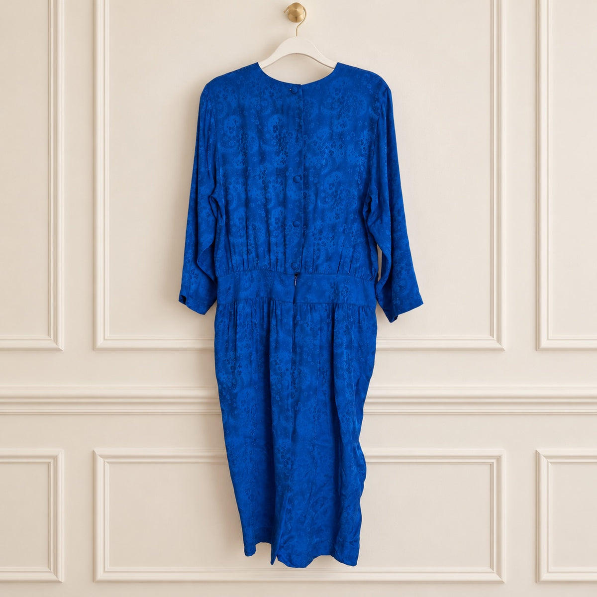 SK & Company Vintage Royal Blue 100% Silk Dress