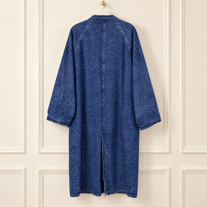Vintage Formule CCL Paris Flannel-Lined Denim Trench Coat | XL