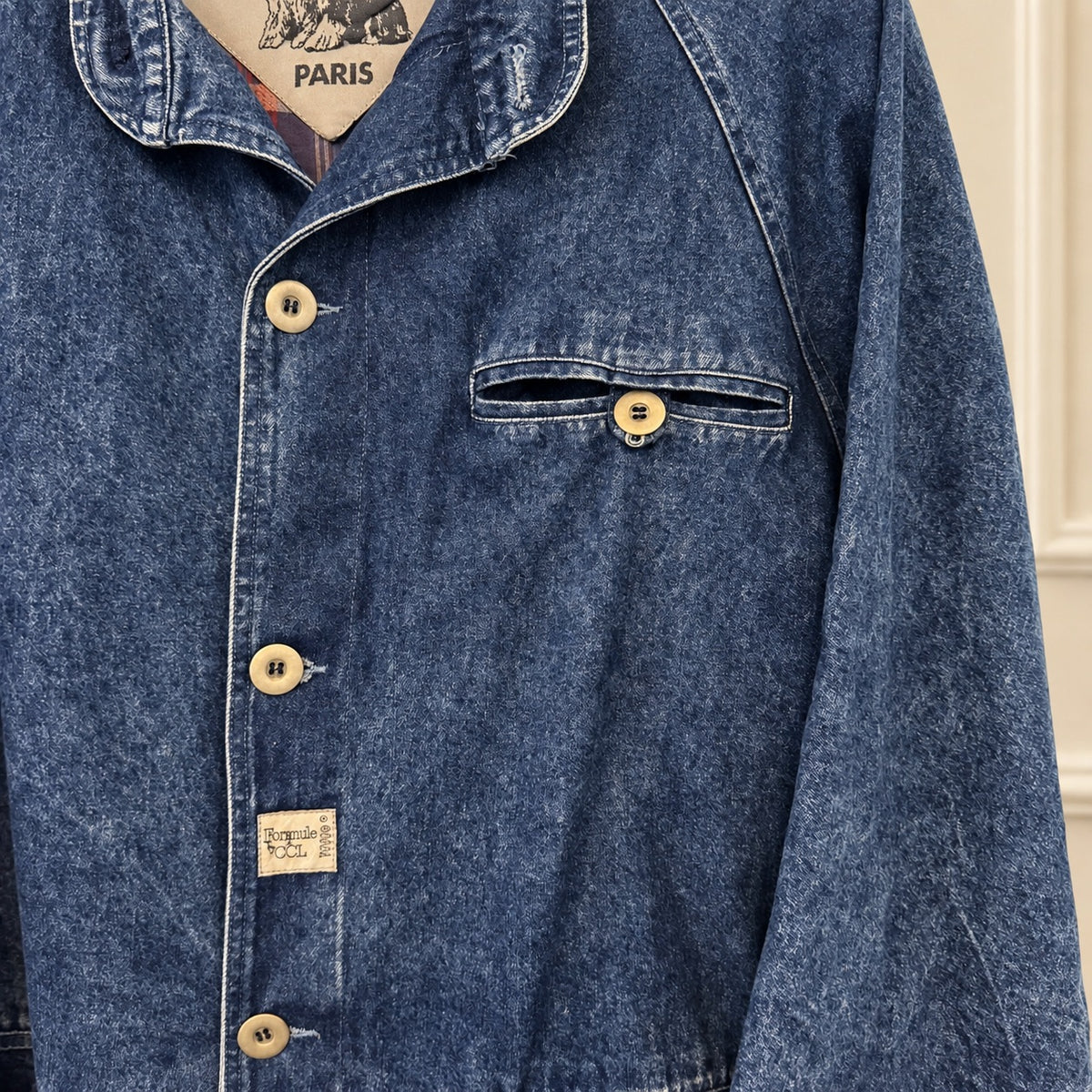 Vintage Formule CCL Paris Flannel-Lined Denim Trench Coat | XL