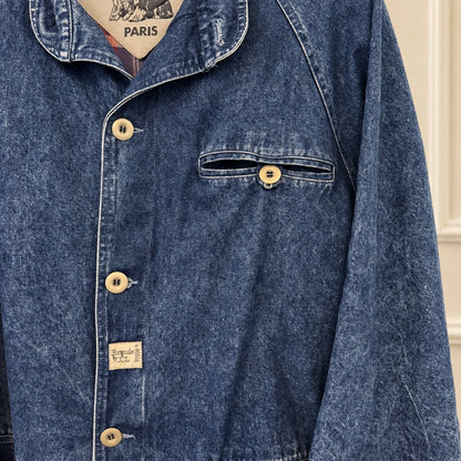 Vintage Formule CCL Paris Flannel-Lined Denim Trench Coat | XL
