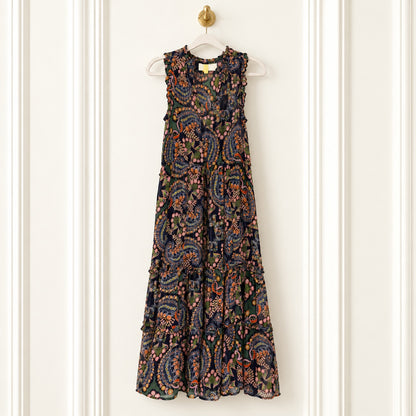 by Anthropologie Paisley Floral Tiered Maxi Dress | Size 0