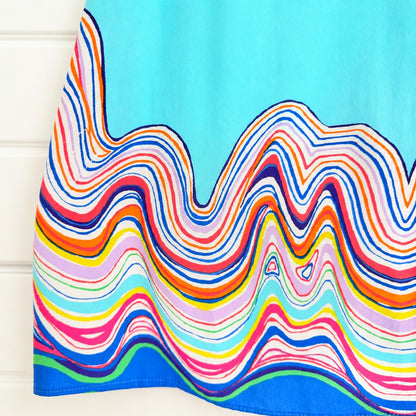 Lilly Pulitzer Logan Shorely Blue Wave Border Top | Size XS