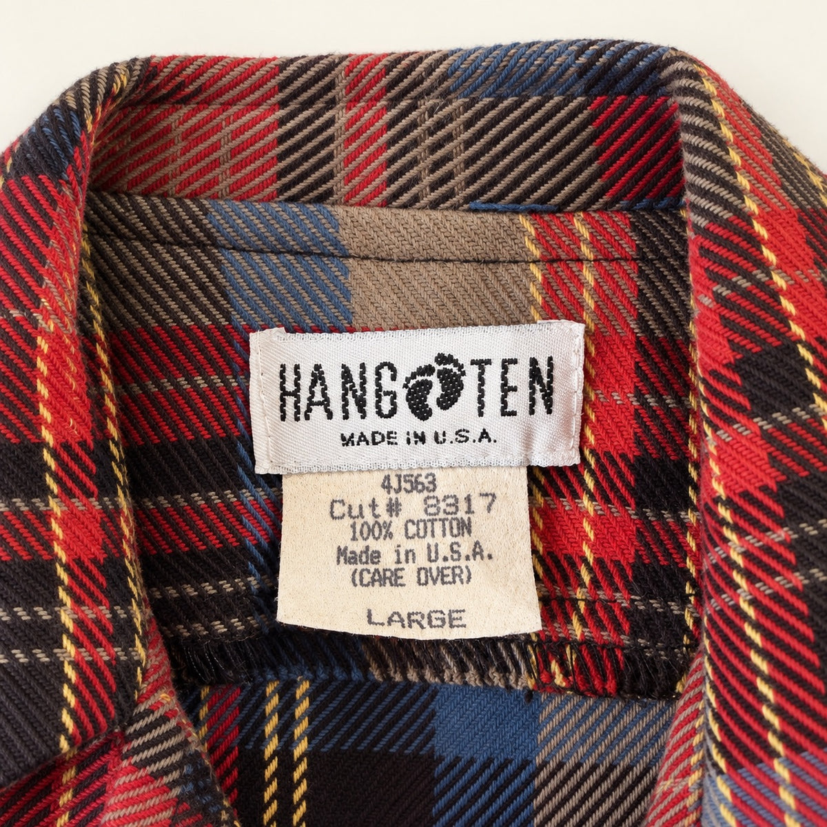 Vintage Hang Ten Plaid Cotton Chore Jacket | Made in USA | Size Large
