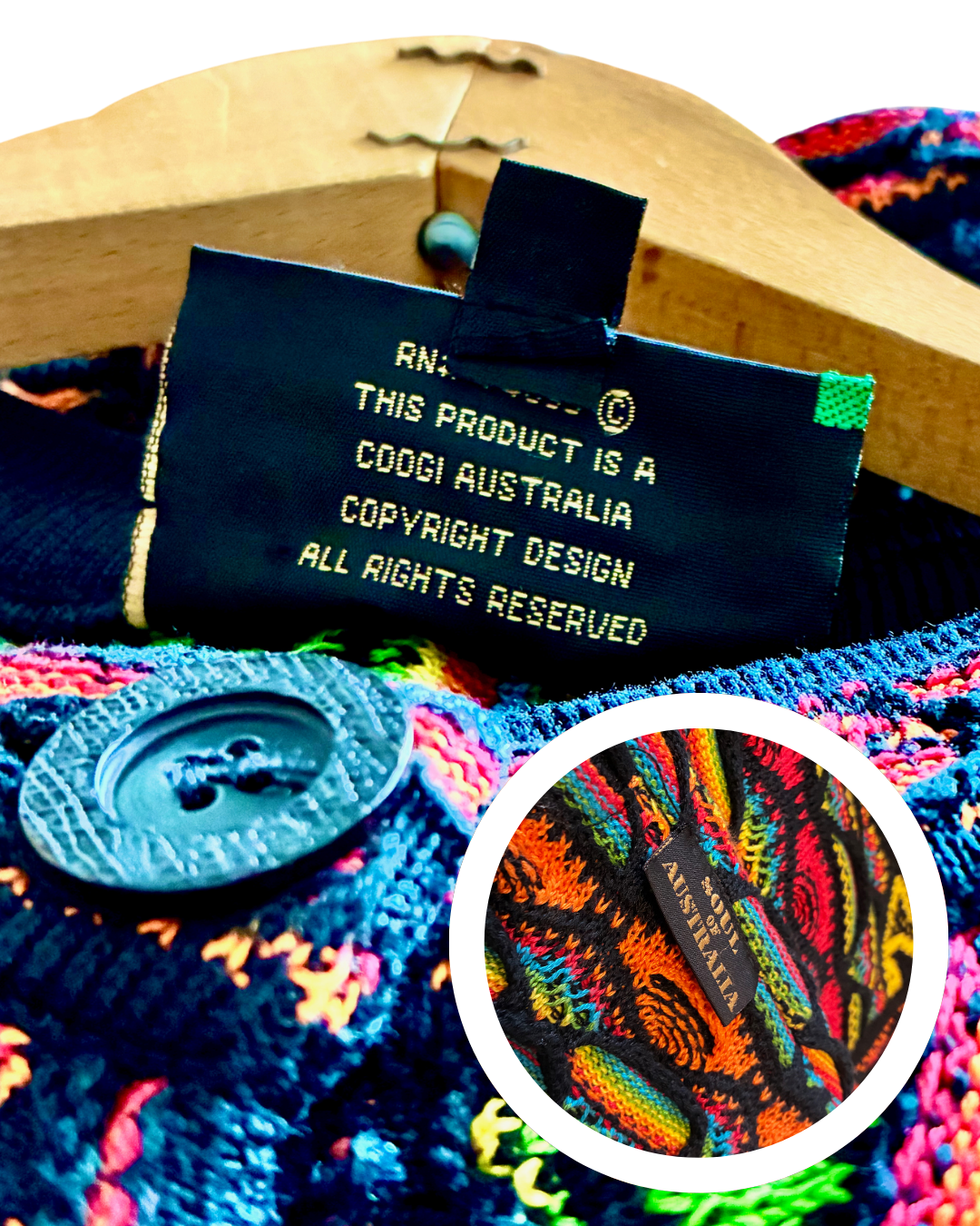 “Soul of Australia” / Coogi Vintage Made in Australia 3D Knit Cardigan