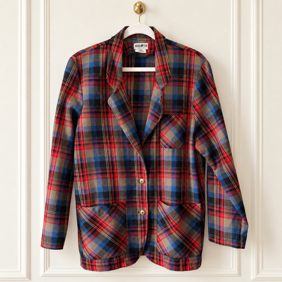 Vintage Hang Ten Plaid Cotton Chore Jacket | Made in USA | Size Large