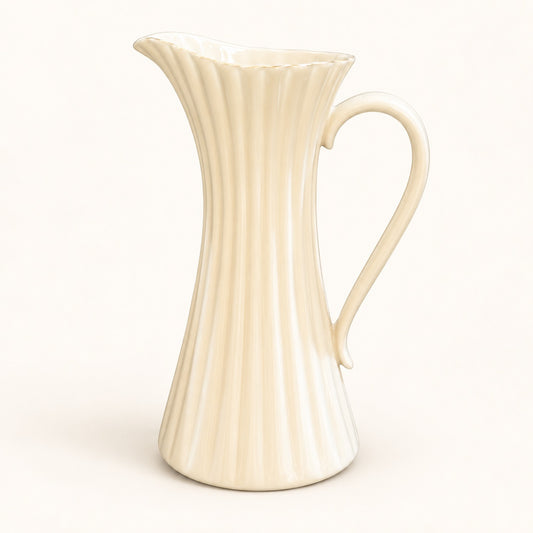 Lenox Ivory Fluted Pitcher with Gold Trim