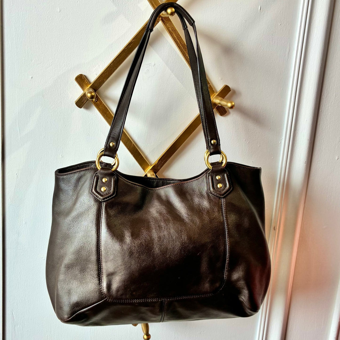 2013 COACH Campbell Leather Belle Carryall in Mahogany Style Number F24961