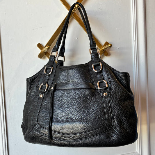 Cole Haan Black Leather Hobo Shoulder Bag Soft Leather Classic Capsule Purse