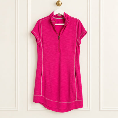 Tommy Bahama Tobago Bay Pink Half-Zip Golf Dress | Size Small
