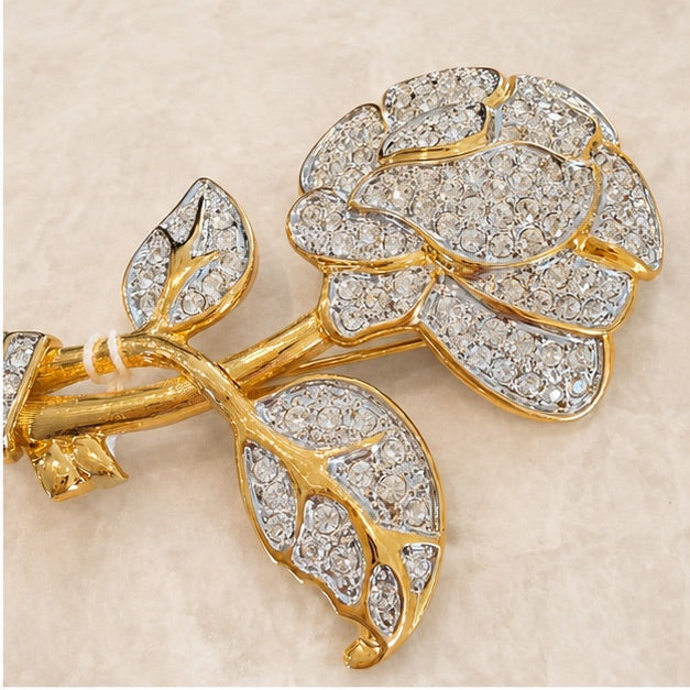 Gold and Crystal Nolan Miller Glamour Collection Brooch
